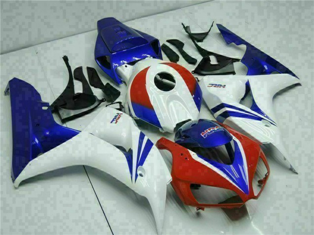 2006-2007 Honda CBR1000RR Motorcycle Fairing Kits - White Red Blue HRC UK