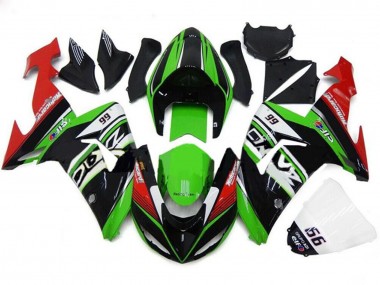 2006-2007 Kawasaki ZX10R Motorcycle Fairings - Green White Red Black 66 UK