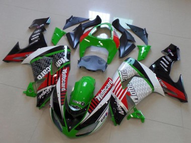 2006-2007 Kawasaki ZX10R Motorcycle Fairings - Green Red White Black Motorad UK