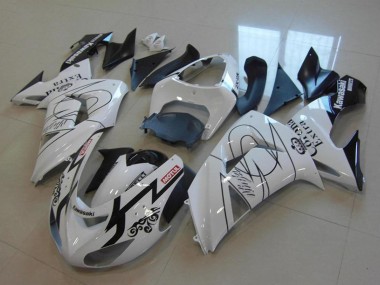 2006-2007 Kawasaki ZX10R Motorcycle Fairings - White Black Red Motul Corona Extra UK