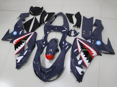 2006-2007 Kawasaki ZX10R Motorcycle Fairings - Grey White Red Shark UK