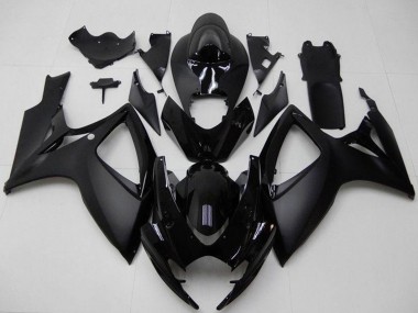 2006-2007 Suzuki GSXR 600/750 Motorcycle Fairings - Matte Black Glossy Black UK