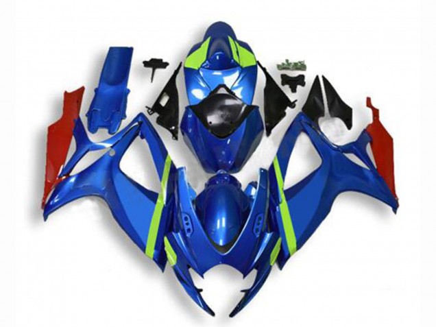 2006-2007 Suzuki GSXR 600/750 Motorcycle Fairings - Blue Green Red UK
