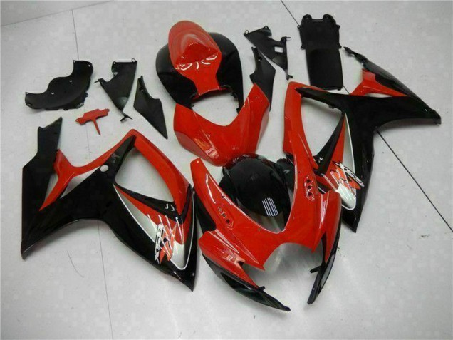 2006-2007 Suzuki GSXR 600/750 Motorcycle Fairings - Red Glossy Black UK