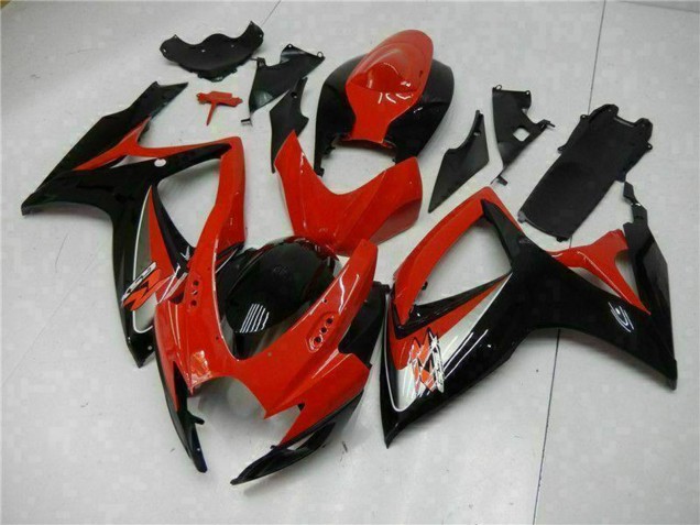 2006-2007 Suzuki GSXR 600/750 Motorcycle Fairings - Red Glossy Black UK