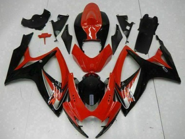 2006-2007 Suzuki GSXR 600/750 Motorcycle Fairings - Red Glossy Black UK
