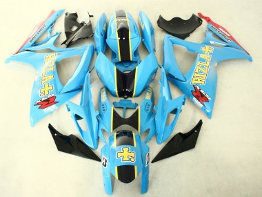 2006-2007 Suzuki GSXR 600/750 Motorcycle Fairings - Light Blue Black Yellow Rizla UK