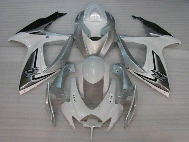 2006-2007 Suzuki GSXR 600/750 Motorcycle Fairings - White Silver UK