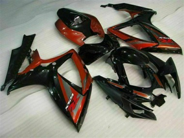 2006-2007 Suzuki GSXR 600/750 Motorcycle Fairings - Glossy Black Red UK