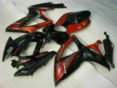 2006-2007 Suzuki GSXR 600/750 Motorcycle Fairings - Glossy Black Red UK