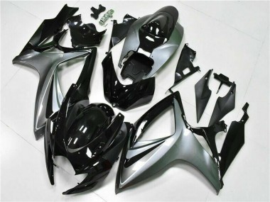 2006-2007 Suzuki GSXR 600/750 Motorcycle Fairings - Silver Glossy Black UK