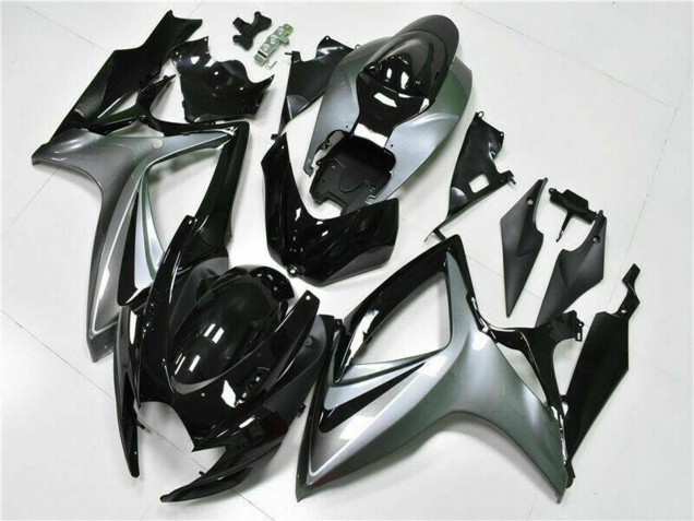 2006-2007 Suzuki GSXR 600/750 Motorcycle Fairings - Silver Glossy Black UK