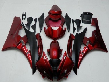 2006-2007 Yamaha YZF R6 Motorcycle Fairing Kits - Red Matte Black UK