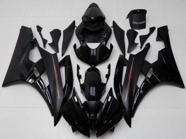 2006-2007 Yamaha YZF R6 Motorcycle Fairing Kits - Glossy Black Matte Black UK