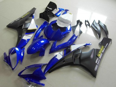 2006-2007 Yamaha YZF R6 Motorcycle Fairings - White Blue Matte Black Motul Michelin UK