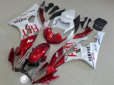 2006-2007 Yamaha YZF R6 Motorcycle Fairings - White Red Fiat Yamalube UK