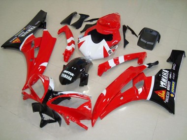 2006-2007 Yamaha YZF R6 Motorcycle Fairings - Red White Glossy Black Motul UK