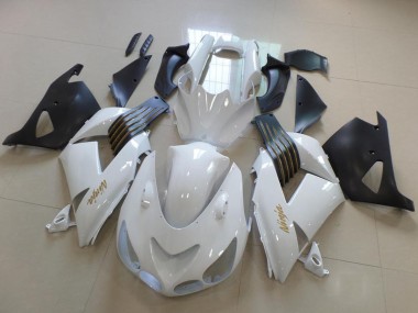 2006-2011 Kawasaki ZX14R ZZR1400 Motorcycle Fairings - White Matte Black Gold Ninja UK
