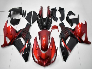 2006-2011 Kawasaki ZX14R ZZR1400 Motorcycle Fairings - Red Black UK