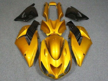 2006-2011 Kawasaki ZX14R ZZR1400 Motorcycle Fairings - Gold Glossy Black UK