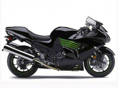 2006-2011 Kawasaki ZX14R ZZR1400 Motorcycle Fairings - Glossy Black Green UK