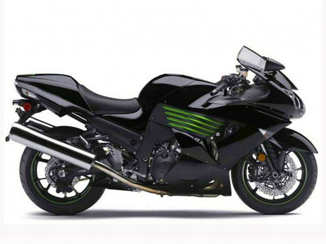 2006-2011 Kawasaki ZX14R ZZR1400 Motorcycle Fairings - Glossy Black Green UK