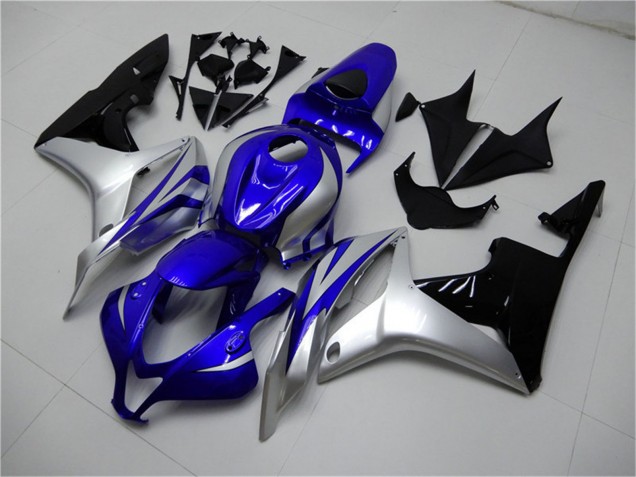 2007-2008 Honda CBR600RR Motorcycle Fairings - Silver Blue Glossy Black OEM Style UK