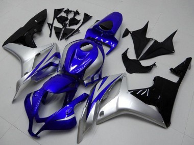 2007-2008 Honda CBR600RR Motorcycle Fairings - Silver Blue Glossy Black OEM Style UK