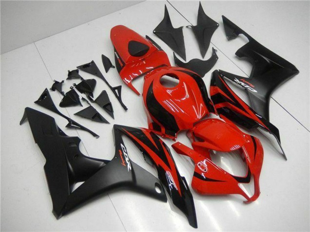 2007-2008 Honda CBR600RR Motorcycle Fairings - Red Matte Black with Decals UK
