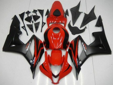 2007-2008 Honda CBR600RR Motorcycle Fairings - Red Matte Black with Decals UK