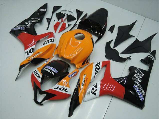 2007-2008 Honda CBR600RR Bike Fairings - Orange White Red Glossy Black Repsol UK