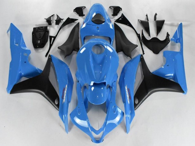 2007-2008 Honda CBR600RR Motorcycle Fairing - Light Blue Glossy Black UK