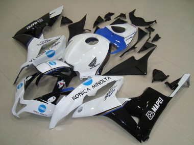2007-2008 Honda CBR600RR Motorcycle Fairings - White Blue Glossy Black Konica Minolta UK