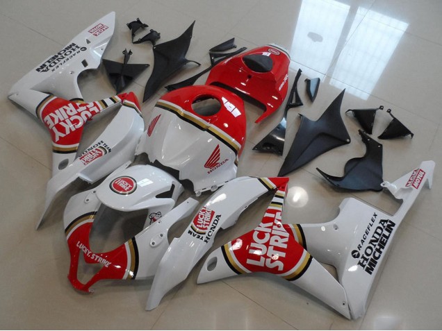 2007-2008 Honda CBR600RR Motorcycle Fairings - White Red Lucky Strike UK