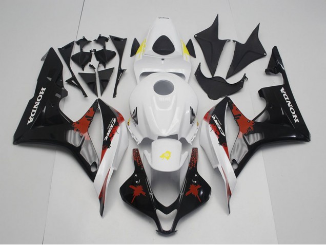 2007-2008 Honda CBR600RR Motorcycle Fairings - White Red Yellow Glossy Black Limited Edition UK