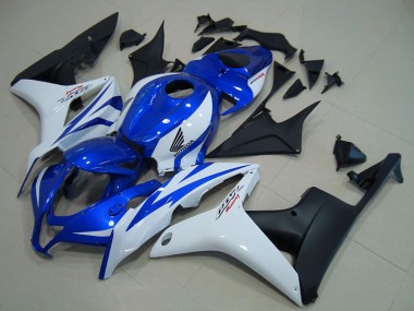 2007-2008 Honda CBR600RR Motorcycle Fairings - White Blue Matte Black UK