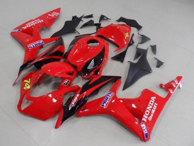 2007-2008 Honda CBR600RR Motorcycle Fairings - Red Glossy Black Racing Unlimited Parts 74 UK