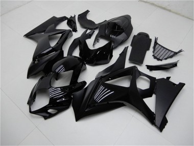 2007-2008 Suzuki GSXR 1000 Motorcycle Fairings - Glossy Black Matte Black No Decal UK
