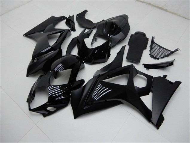2007-2008 Suzuki GSXR 1000 Motorcycle Fairings - Glossy Black Matte Black No Decal UK