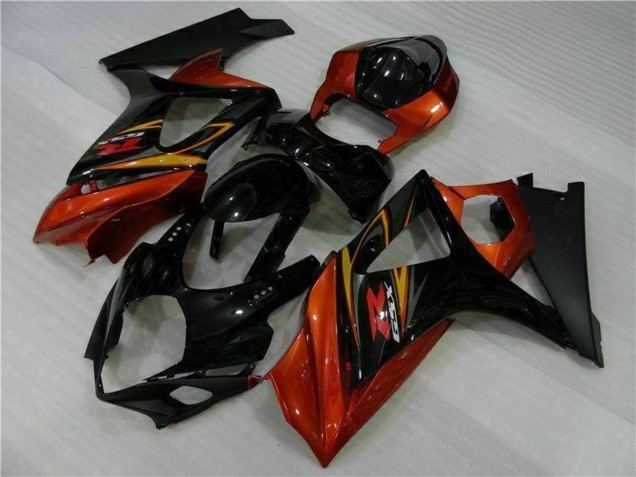 2007-2008 Suzuki GSXR 1000 Motorcycle Fairings - Black Orange UK