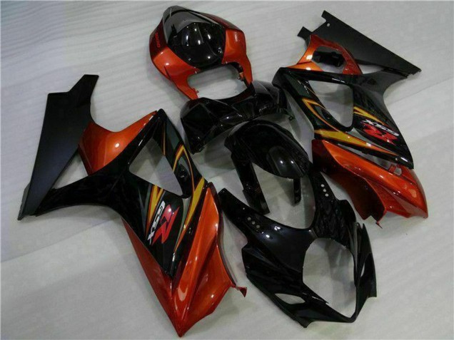 2007-2008 Suzuki GSXR 1000 Motorcycle Fairings - Black Orange UK