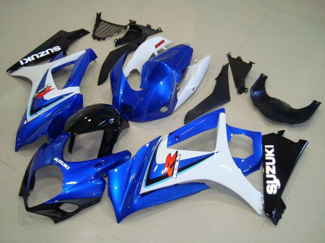 2007-2008 Suzuki GSXR 1000 Motorcycle Fairing - White Blue Black OEM Style UK
