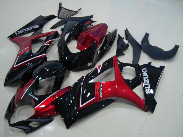 2007-2008 Suzuki GSXR 1000 Motorcycle Fairing - Red Glossy Black UK