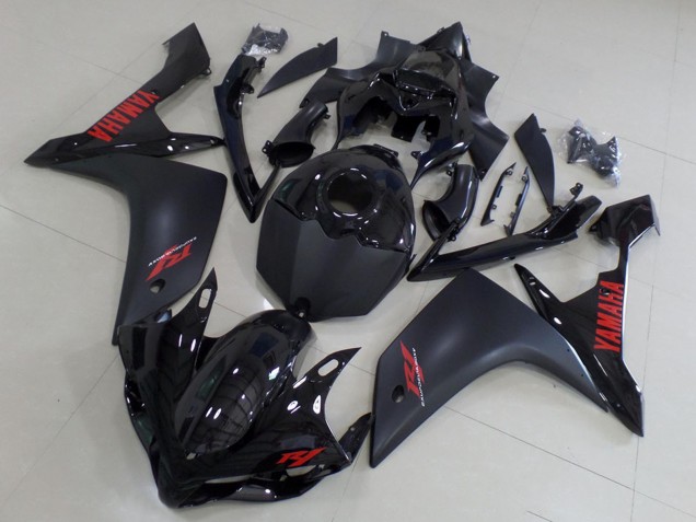 2007-2008 Yamaha YZF R1 Motorcycle Fairings - Glossy Black Matte Black Red UK