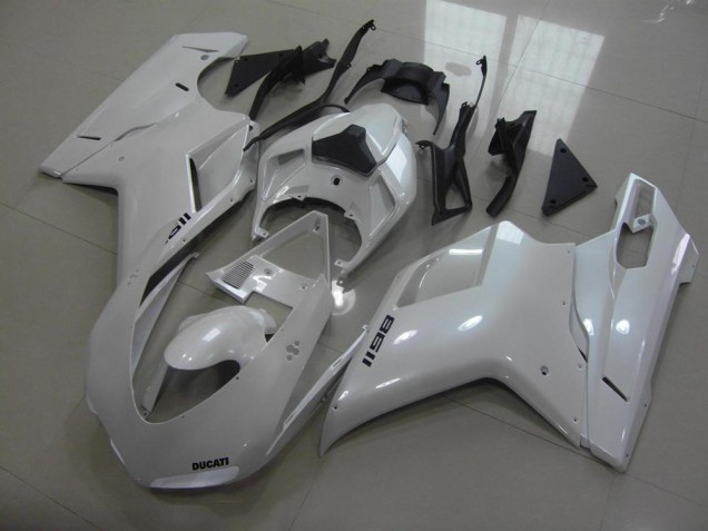 2007-2014 Ducati 1198 Motorcycle Fairings - Glossy White UK
