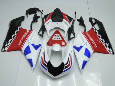 2007-2014 Ducati 848 1098 1198 Motorcycle Fairings - White Red Blue Glossy Black Corse UK
