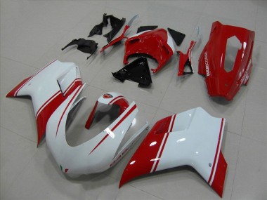 2007-2014 Ducati 848 Motorcycle Fairings - White Red Racing Version UK