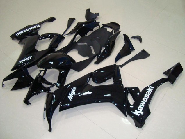 2008-2010 Kawasaki ZX10R Motorcycle Fairing - Glossy Black White Decal UK