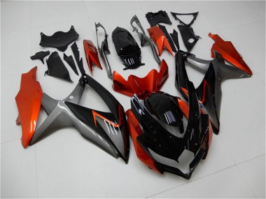 2008-2010 Suzuki GSXR 600/750 Motorcycle Fairings - Orange Grey Glossy Black UK