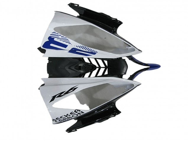 2008-2016 Yamaha YZF R6 Motorcycle Fairings - White Blue Matte Black Yamalube UK